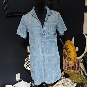 GAP Light Blue Paisley Printed Denim Dress